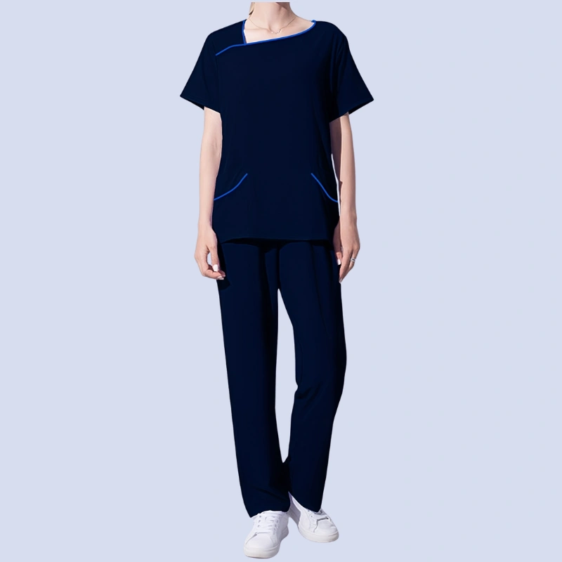 Healthcare professional wearing high quality modern medical scrubs