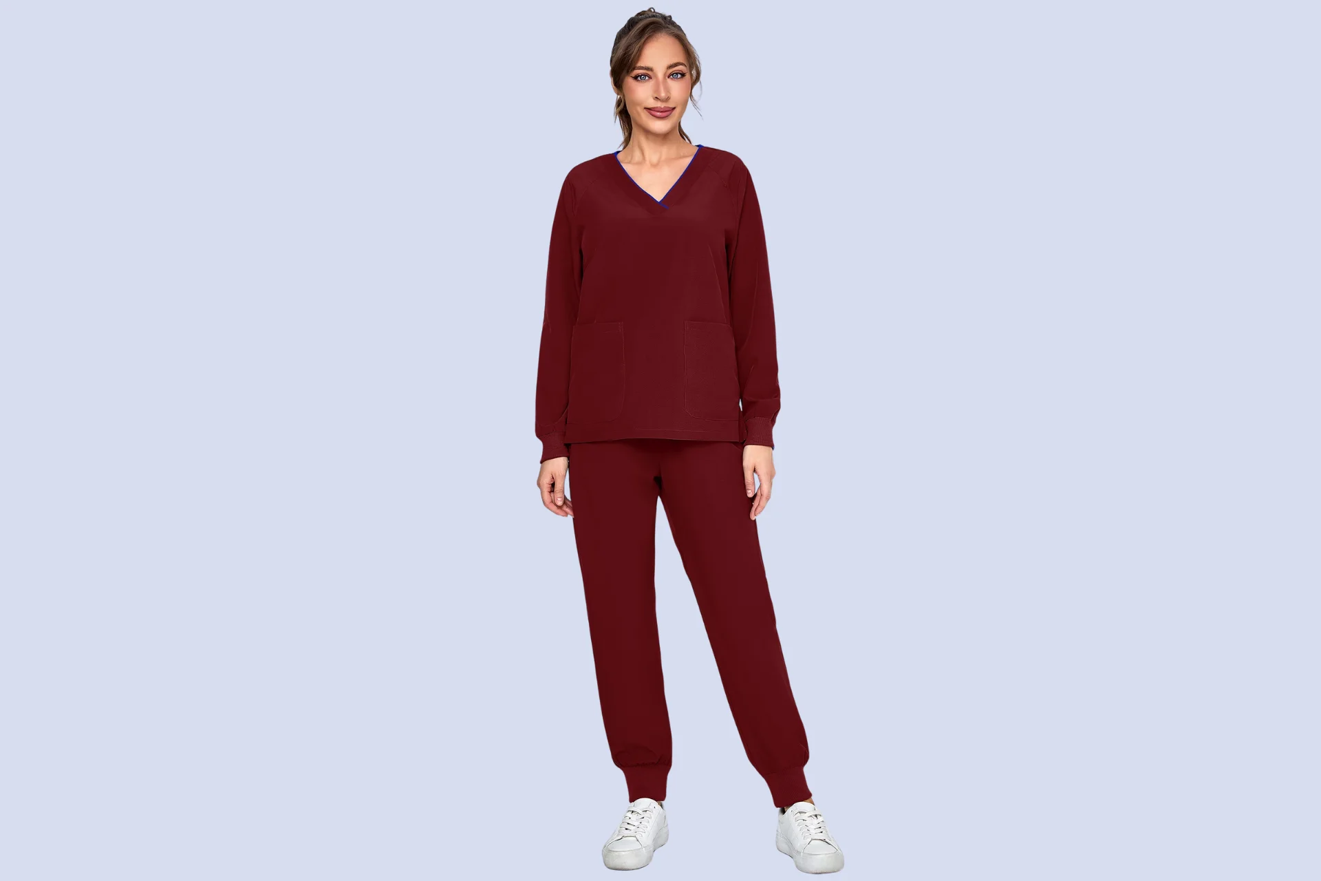 Wine scrub color option for healthcare uniforms