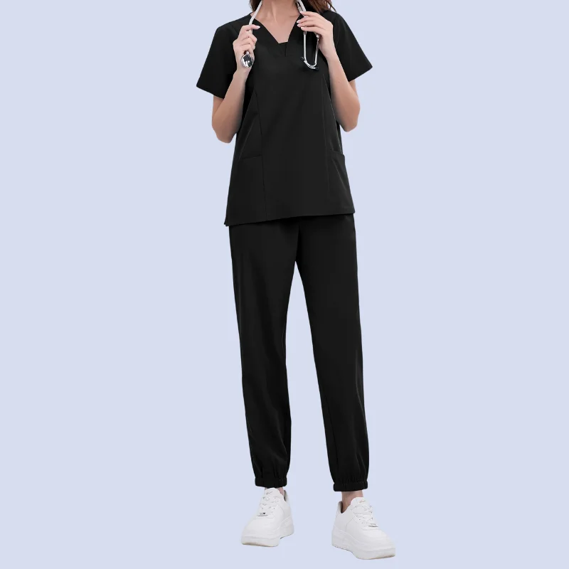 Custom embroidery options for medical scrub uniforms including logos and names